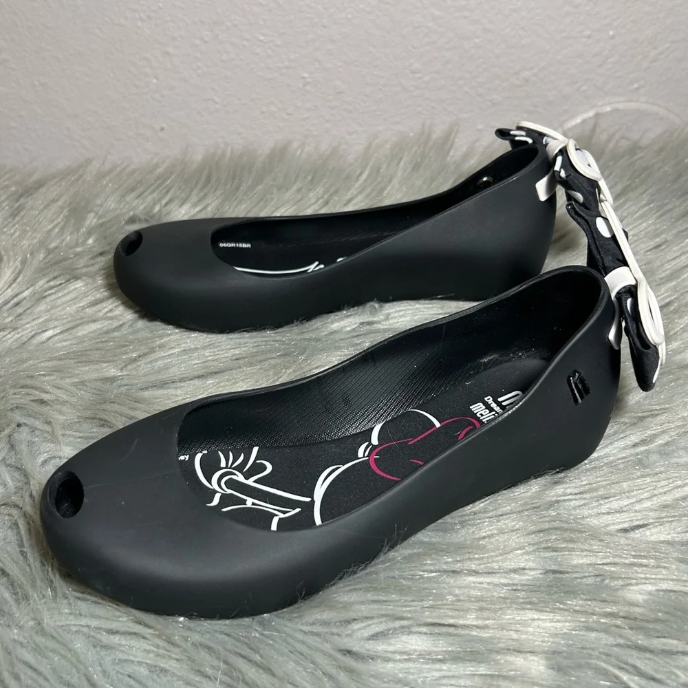 MINI MELISSA x Disney Minnie Mouse Ultragirl Ballet Flat Black Sz 1